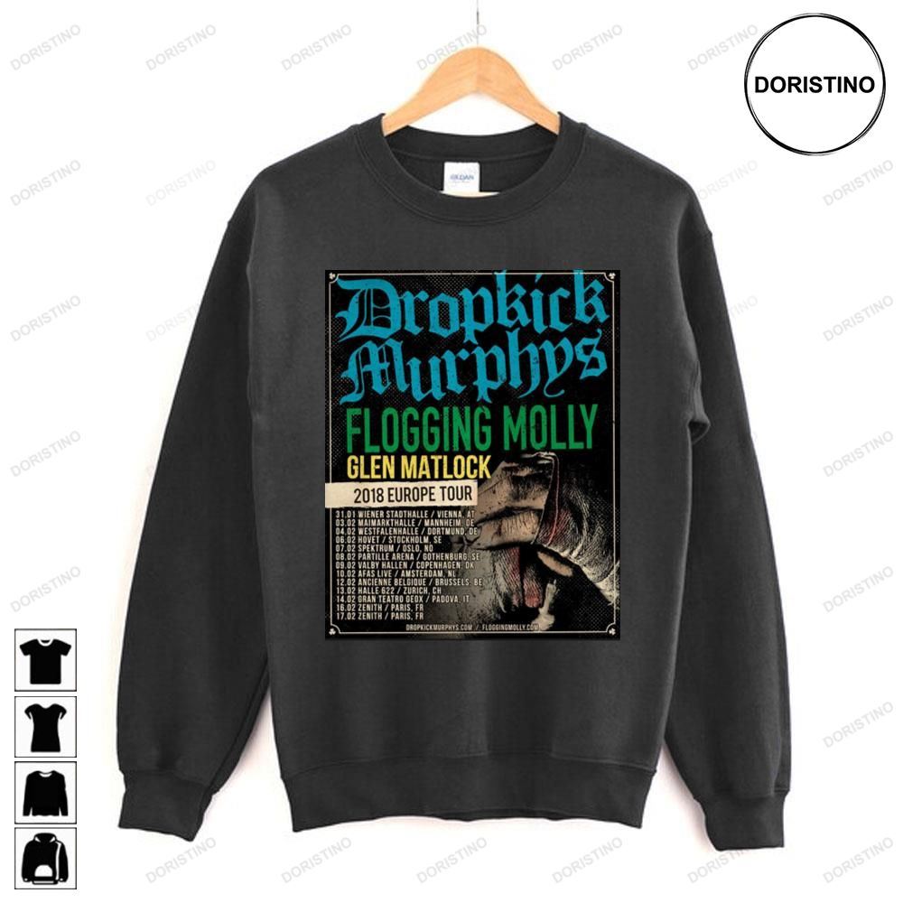 Flogging Molly Glen Matlock 2018 Europe Dropkick Murphys Awesome Shirts Flogging Molly Glen Matlock 2018 Europe Dropkick Murphys Awesome Shirts